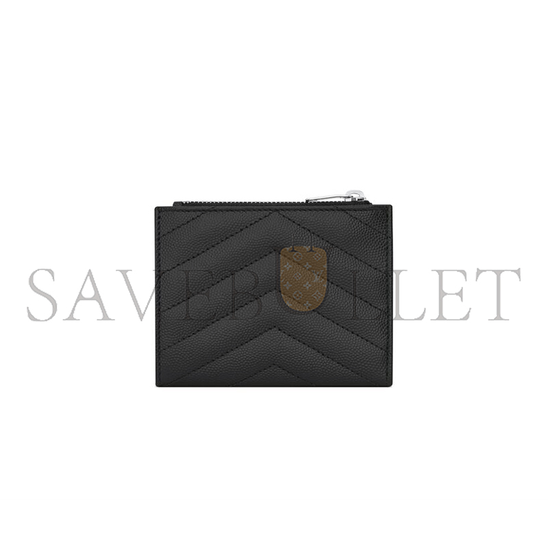 YSL CASSANDRE MATELASSÉ BI-FOLD WALLET IN GRAIN DE POUDRE LEATHER 575879BOW021000 (10.5*8.5*2.5cm)